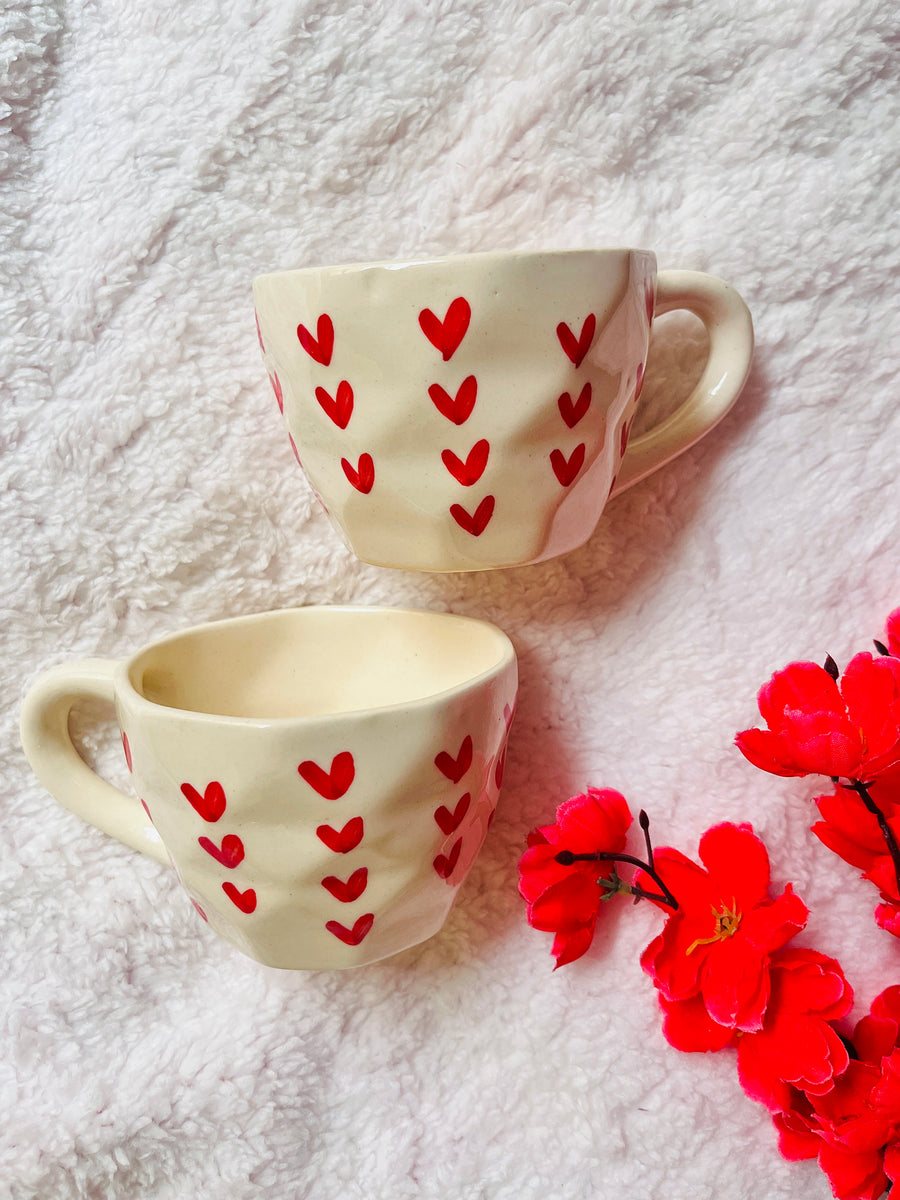 Handmade Ceramic - Red Heartbeat Mug