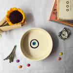 Cute Handmade Ceramics - Blue Evil Eye Snack Bowl image 2