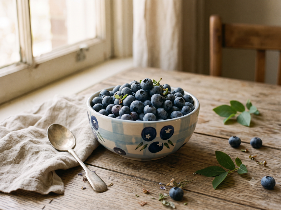 Cute Handmade Ceramics - Blueberry Snack Bowl