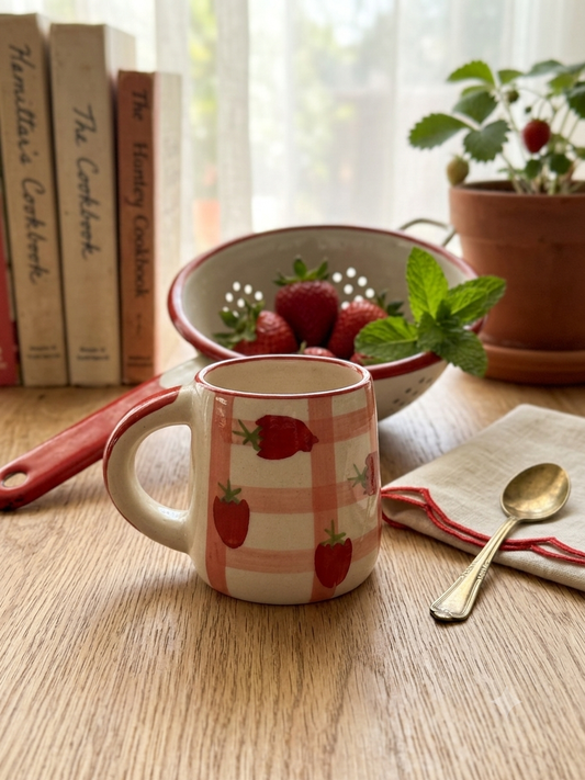 Cute handmade ceramics - Strawberry mug