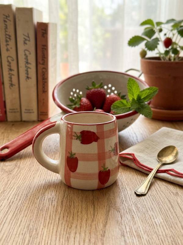 Cute handmade ceramics - Strawberry mug
