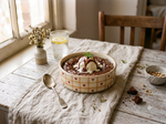 Cute Handmade Ceramics - Red Heart Stripes Snack Bowl image 1