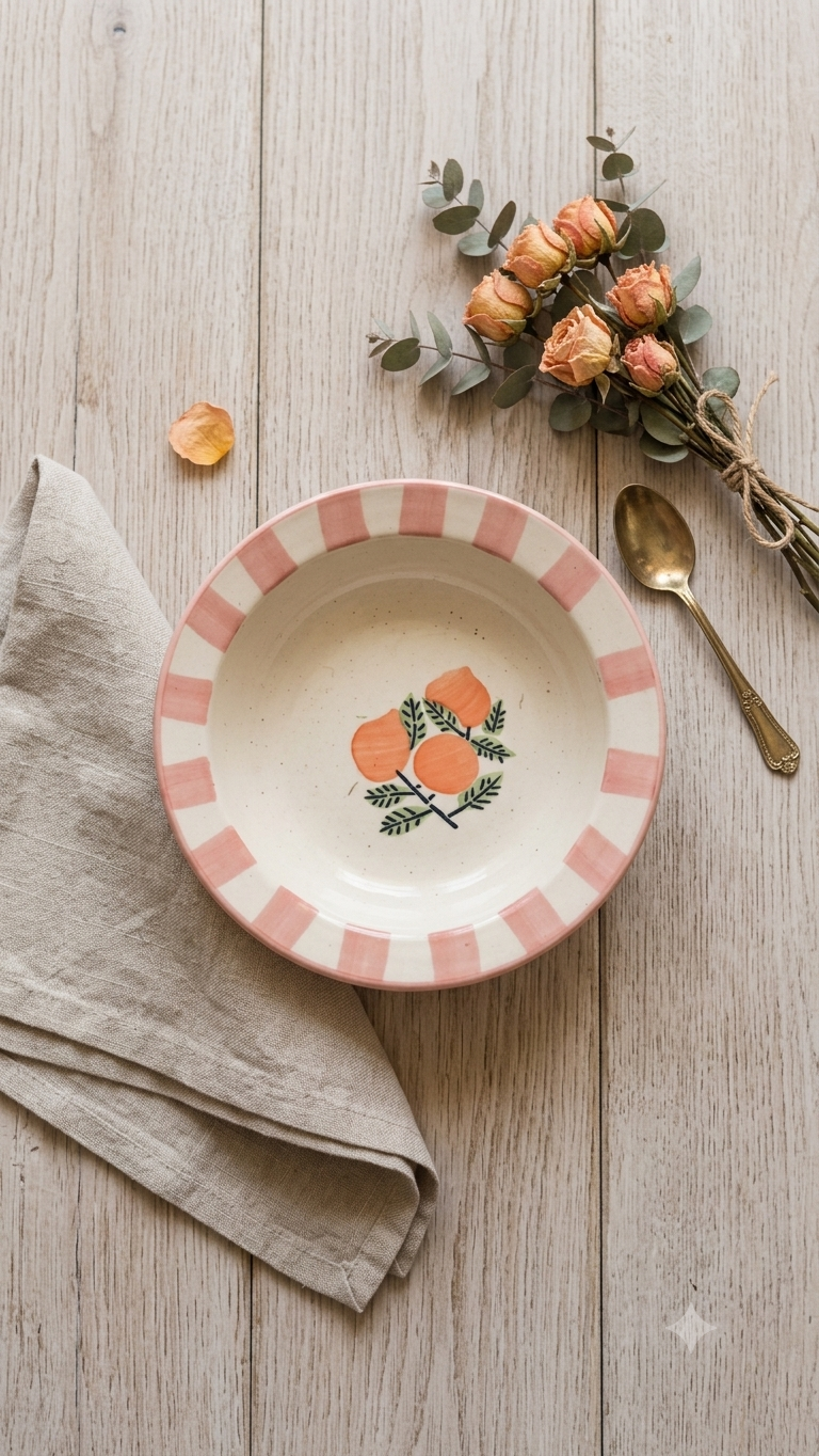 Handmade Pasta Plate- Orange Pasta Plate