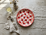 Handmade Ceramic Pasta Plate- Red Strawberry image 1