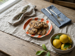 Handmade Ceramic Serving Plate - Orange Strip image 2