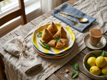 Handmade Ceramic Serving Plate - Yellow Strip image 2