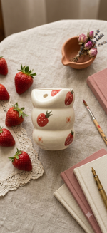 Cute Handmade Ceramic - Strawberry Sipper image 2