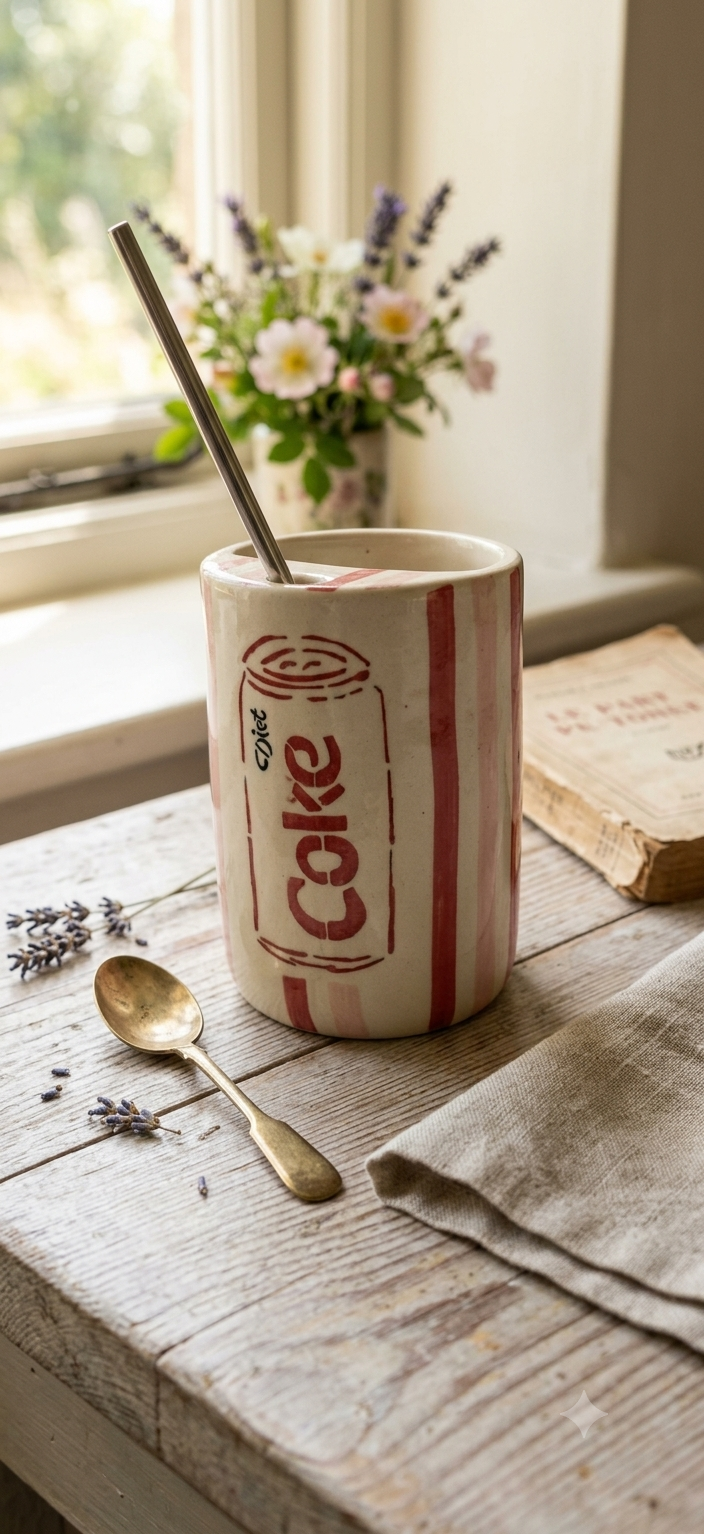 Cute Handmade Ceramic - Diet Coke Sipper