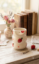 Cute Handmade Ceramic - Strawberry Sipper image 1