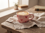 Handmade Ceramic Coffee Mug- Pink Heart image 2