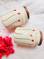 handmade ceramic - Red heart jar image 2