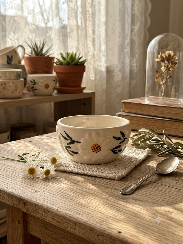 handmade ceramic bowl- Sunflower