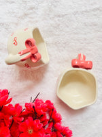 handmade ceramic mugs- pink small ribbon image 2