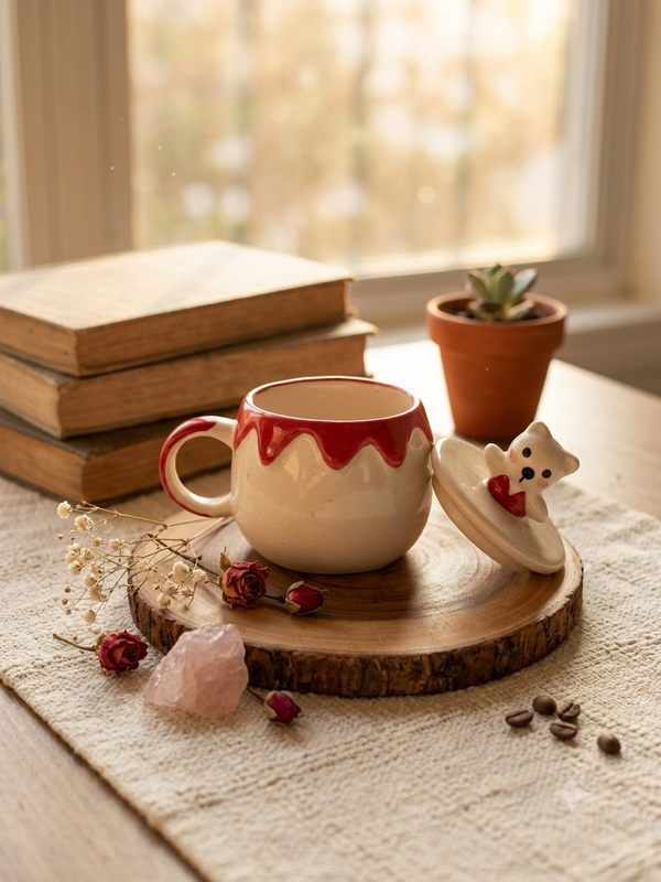 handmade ceramics - Hello kitty Red mug