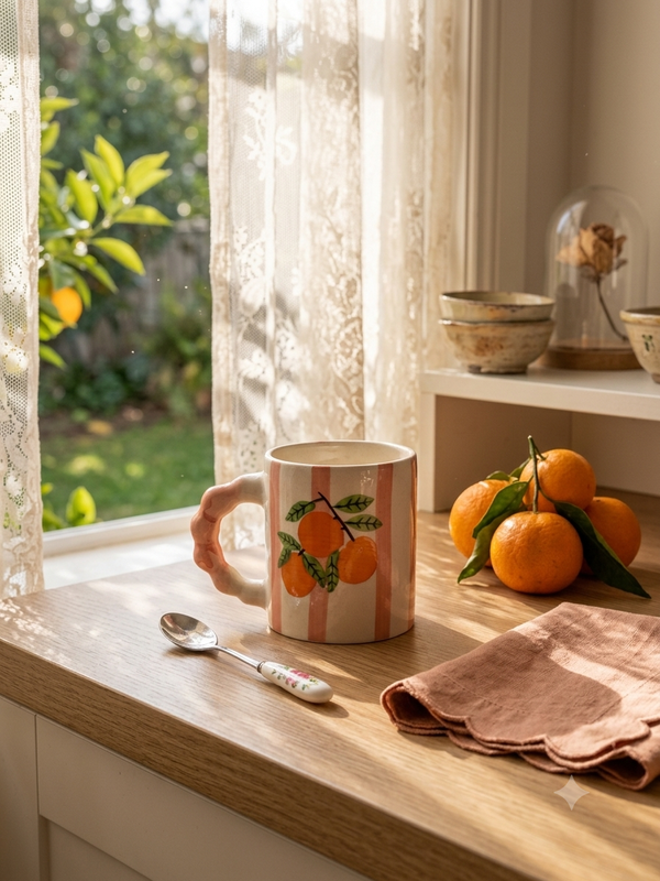 handmade ceramics - Oranges mug
