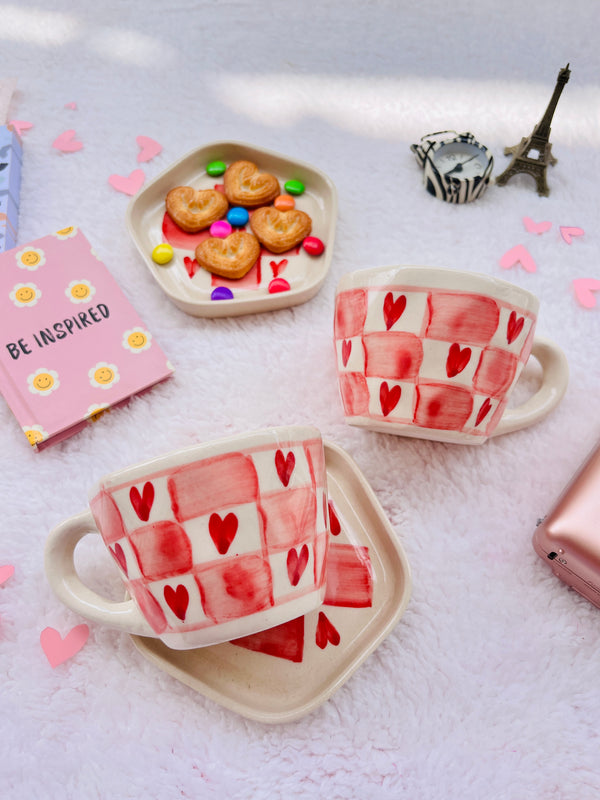 beautiful handmade mugs- Pink heart